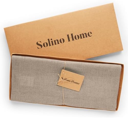 Solino Home 100% Pure Linen Table Runner Natural Long, Fete 14 x 108 in - Image 5