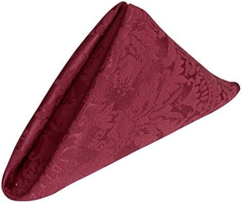 Ultimate Textile 17x17-Inch Square Damask Cloth Napkins, Red, Set of 60 by UltimateTextile