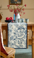 ISAENNE Designer Vintage Linen Extra Long Table Runner,118"x12"-Ruyi B - Image 6