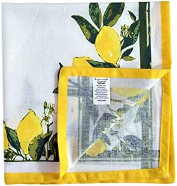 FINGERCRAFT Cloth Napkins Set of 8 Cotton Linen, 20x20 Inch, Lemon Print - Image 3