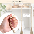 Geetery 10 Pcs 58'' Bead Garland with Tassels, Rustic Country Decor, Boho Wall Hanging for Farmhouse Style, Versatile Prayer Beads for Home, Table, or Wall Decoration (Wood) - Image 2