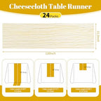 24 Pack Ivory 10Ft Cheesecloth Table Runner - Image 2
