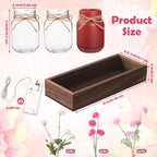 Suncalla 3pcs Pink White Fake Kiku Flowers Mason Jar Table Centerpiece - Image 2
