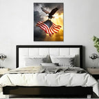HomeifHue July 4th Patriotic Canvas Wall Art 4th of July USA Decorations American Flag Painting Picture Eagle Pictures for Wall Decor Independence Day Home Decor（F4 24x36in） - Image 5