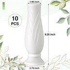 Didaey 10 Pack White Plastic Vases Bulk for Centerpieces,Vintage - Image 2