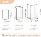 NUPTIO Hurricane Glass Candle Holders: 6 Pcs Clear Lantern Pillar Candles Holder with Black Metal Frame Modern Candle Lanterns Centerpiece for Wedding Ceremony Holiday Decoration 8.1 & 6.5 & 4.7 inch - Image 4
