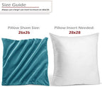 Nestl Throw Euro Pillow Covers, Cozy Velvet Decorative Pillow Covers 26 x 26 Inches, Soft Solid Couch Pillow Case for Sofa, Bed and Car, Set of 2 - Beach Blue - Image 2