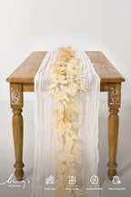 Ling's Moment White & Beige Eucalyptus Garland, 5.9ft, 2pcs - Image 2