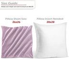 Nestl Throw Euro Pillow Covers, Cozy Velvet Decorative Pillow Covers 26 x 26 Inches, Soft Solid Couch Pillow Case for Sofa, Bed and Car, Set of 2 - Light Gray Lavender - Image 2