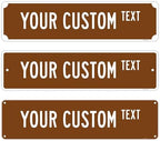 Custom Street Sign, Personalized Novelty Road, Brown Background, Christmas by SigoSigns