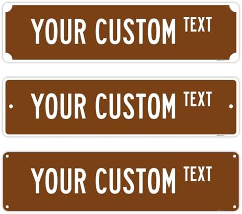 Custom Street Sign, Personalized Novelty Road, Brown Background, Christmas by SigoSigns