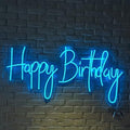 Happy Birthday LED Neon Signs Transparent Acrylic Lights Decor for Wedding Birthday Party Wall Home Bedroom Room Art Decoration with USB Light Modulator 5V by Unknown