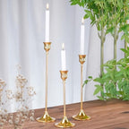 Metal Candle Holders for Candlesticks Taper Candlestick Holders Set Vintage Decorative Centerpiece Candelabra Tall Candle Stands (Gold, 2 Sets (6 pcs)) - Image 5