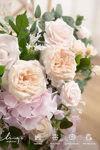 Ling's moment 2 Pack Pink Floral Garland Wedding Arch Flowers - Image 4