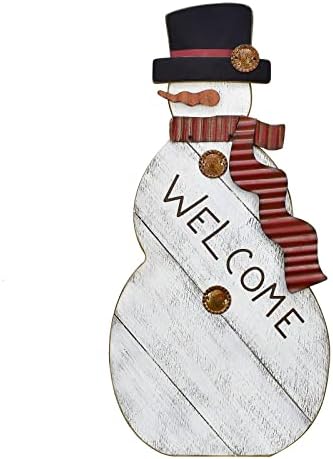 Wood Snowman Welcome Sign Free Standing Merry Christmas Decor Porch Signs by WonderfulDecorationforGardenPatioHome