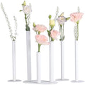 Magnetic Bud Vases Set of 6, White Aluminum Vases for Centerpieces by Morapin