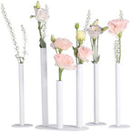 Magnetic Bud Vases Set of 6, White Aluminum Vases for Centerpieces by Morapin