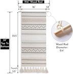 BlissBlush Long Vertical Wall Hanging Tapestry Woven Boho Farmhouse Decor Black Beige Cream Tassel Handmade Wall Art Decoration for Bedroom Living Room Dorm Nursery Apartment, 16x39 INCH - Image 3