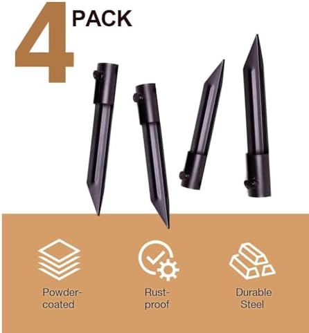 Metal Bamboo Stakes, Flag Pole Holder for Ground Spike, 4-Pack - Image 2