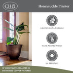 15" Honeysuckle Planter in Grained Beige - Image 4