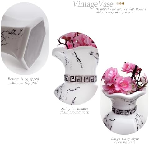 White Ceramic Flower Vase, 12-Inch Modern Decorative Vase - Image 5