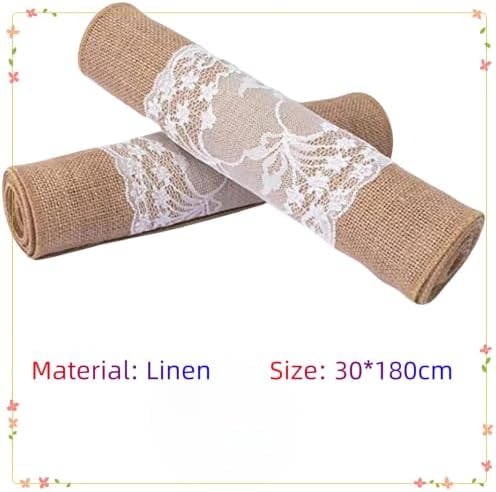 Burlap and lace Table Runner Farmhouse Tabler Runner lace (4) - Image 3