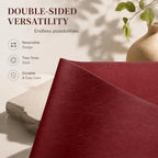 Red Faux Leather Table Runner Waterproof Heatproof for Christmas 36 inch - Image 6