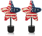 Sureio 2 Pack Veterans Day Porch Decor, 25.6 Inch Star Topiary Trees by Sureio