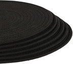 Set of 6 Round Woven Placemats,13.8 inch Cotton Plate Chargers Black Thick Tablemats Braided Tablemats for Dining Rattan Mats Weave Placemats for Table Decoration - Image 4