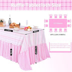 Easter Tablecloth Pink Rabbit Ruffle Table Cloth - 90 x 132 Inch Waterproof Tablecloths Rectangle Washable Polyester Bunny Flowers Table Cover for Birthday Wedding Dinner Picnic Party Decoration - Image 2