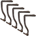 Lulu Decor,100% Cast Iron 8" Stocking Holder for mantle Holds Up to 9 lbs Low Profile Design with Rubber Grip Ideal for Christmas Stockings Garland Holder Simple Natural Branch antler shape (Set of 5) by LuluDecor