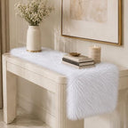 White Faux Fur Table Runner Christmas Table Decor 11.8 x 70.8 Inch - Image 5