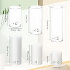 72 Pcs Pillar Candles and Glass, 3.4'' X 4.7", 7", 9.8", White - Image 3