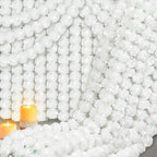 20 Pack White Marigold Garlands, 5 ft Indian Diwali Decorations by Huiinen