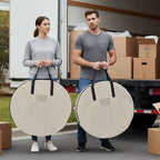 24 Inch Round Storage Bag 2 Pack,Watercolor Minimalist Pure Color Waterproof Wreath Storage Container with Handles&Zipper White Modern Art Closet Organizer Bags Garland Box by Unknown