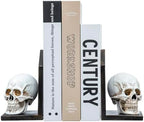 MyGift Gothic Bookends, Skull Decorative Bookends, Book Ends for Shelves, Halloween Decor Skeleton Statue, Vintage Resin Book Stopper Holder Support,1 Pair - Image 6