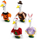 4 Sets Porch Goose Outfits for 23" Lawn Goose Statue, Seasonal Goose Clothes Bundle for Easter, Halloween, Thanksgiving & Christmas, Holiday Costume Set for Outdoor Patio, Garden & Farmhouse Decor - Image 2