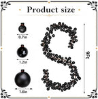 9ft Black Christmas Ball Garland Ornaments, Gothic Christmas Trees Garland - Image 2