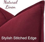 decorUhome Fall Burgundy Linen Throw Pillow Covers 24x24 Set of 2 - Image 2