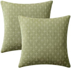 MIULEE Pack of 2 Decorative Burlap Linen Spring Throw Pillow Covers Farmhouse Pillowcases Modern Rustic Woven Textured Cushion Cover for Sofa Couch Bed 24x24 Inch Sage Green - Image 6