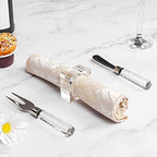 Crystal Napkin Holder Rings Square Design, Christmas Decorations for Dinner Clear 2" Set of 4 - Image 5