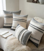 Cethom Boho Throw Pillow Covers 20x20 Inch Set of 2, Black Textured Decorative Couch Pillow Cases for Farmhouse Home Decor, Accent Cushion Cover for Sofa, Bed, Living Room, Bedroom - Image 3