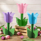 3 Pcs Spring Outdoor Tulip Decorations 3D Large Wooden Tulip Yard Signs Rustic Flower Porch Decorations for Home Spring Party Porch Yard Garden Front Door, 15.75 Inch - Image 6