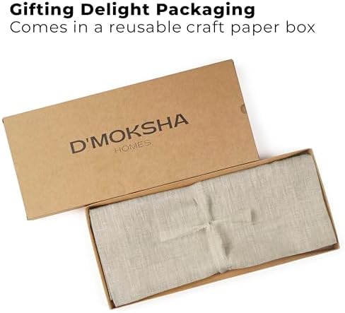 Classic Linen™ by D'Moksha, Natural Table Runner 72 Inches Long, 100% Pure Linen, 14 x 72 Inch Table Runner for Dresser, Dining- Fall, Weddings, Outdoor Hosting - Image 4