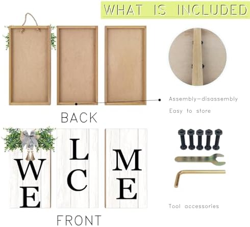 Interchangeable Welcome Sign for Front Porch Standing 47"X8", White - Image 4