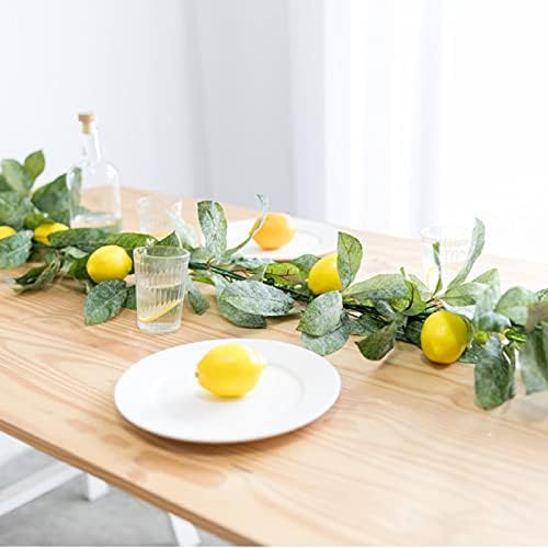 IUIBMI 6 Feet Artificial Lemon Garlands Spring Fruit Garland with Lemons Artificial Lemons Vines Garland for Front Door Home Kitchen Party Wedding Decor, Yellow, 1.85m/6ft - Image 6