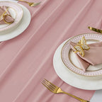 MDS Pack of 10 | Dusty Pink | 14ft Chiffon Table Runner 29x170 Inches Long Romantic Rustic Sheer Gauze Runner for Wedding Bridal Shower Birthday Banquets Engagement Spring Easter Boho Decorations - Image 4