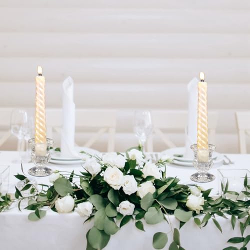 66 Pcs Clear Glass Candlestick Holders Taper Candle Holder Bulk 2.5 Inch Candle Stick Holder for Table Centerpiece Mantel Wedding Housewarming Gift Rustic Vintage Valentines Dinning Decoration (Clear) - Image 6