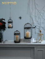 NUPTIO Vintage Bird Cage Lantern, Black Bird Cage Decor Candle Lanterns - Image 5