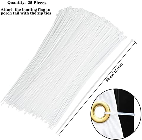 American Flag Bunting Patriotic Pleated Fan Flag USA Flags with Brass Grommets and Zip Ties for 4th of July Memorial Day Decoration Outdoor (5, 1.5x3 Feet) - Image 4